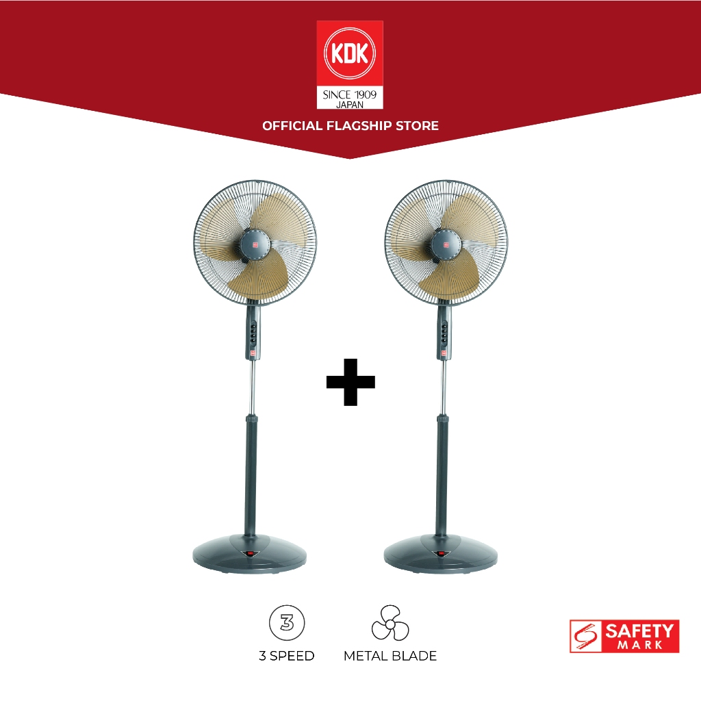 [Bundle of 2] KDK P40US Pedestal Fan with 3Speed and Adjustable Height
