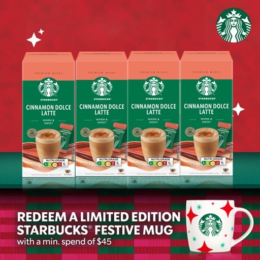 [Bundle of 4] STARBUCKS Cinnamon Dolce Latte Premium Coffee Mix, 84g Box of 4 x 23.5g Sticks