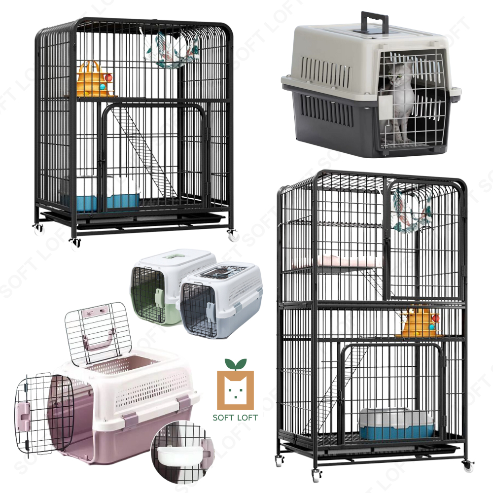 Cat Cage Pet Travel Carrier / Large Kennel For Dogs Cats Kitten Puppy