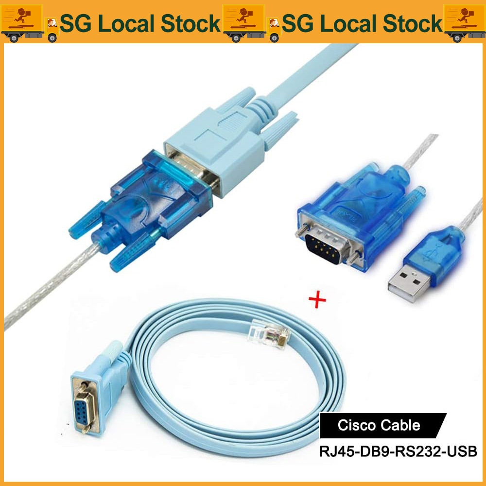 [SG Stock]Cisco Console Cable Serial Cable Rj45 to DB9 & RS232 to USB