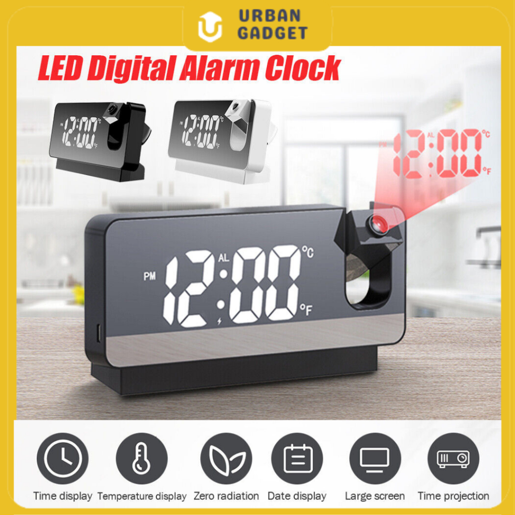 LED Digital Projection Alarm Clock Clock Practical High Brightness Long ...