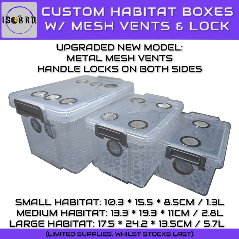 Custom Made Habitat Tank Setup Starter Kit with Mesh Vents & Handle