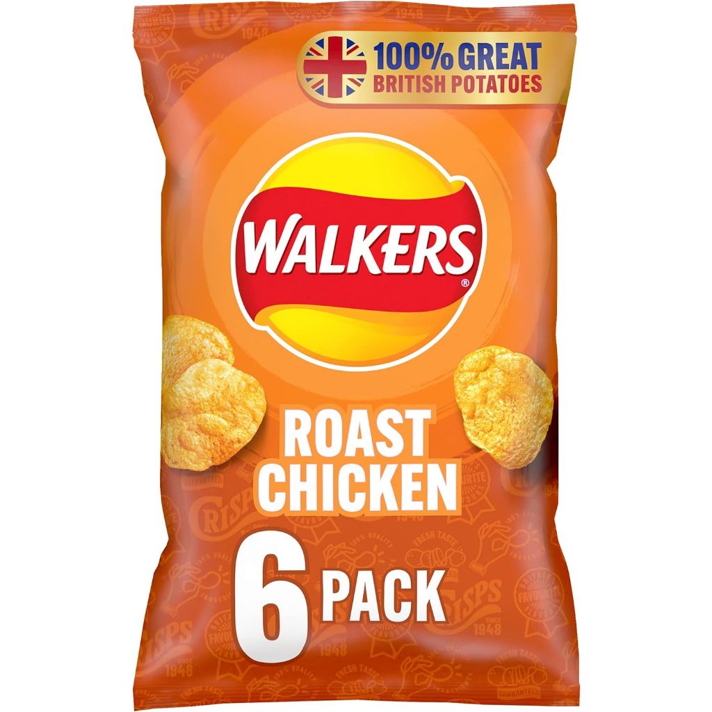 WALKERS Roast Chicken Multipack Crisps 25g x 6 | Shopee Singapore