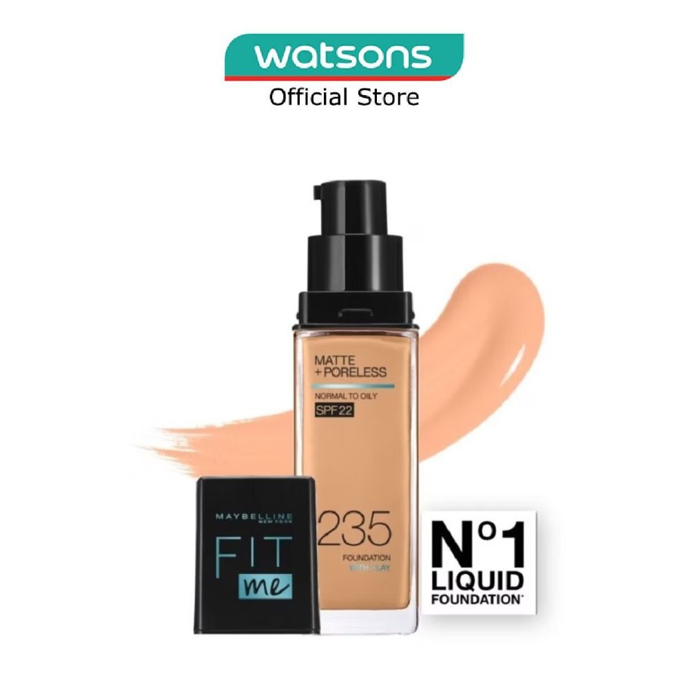 MAYBELLINE Fit Me Matte Poreless Liquid Foundation 235 Pure Beige SPF ...