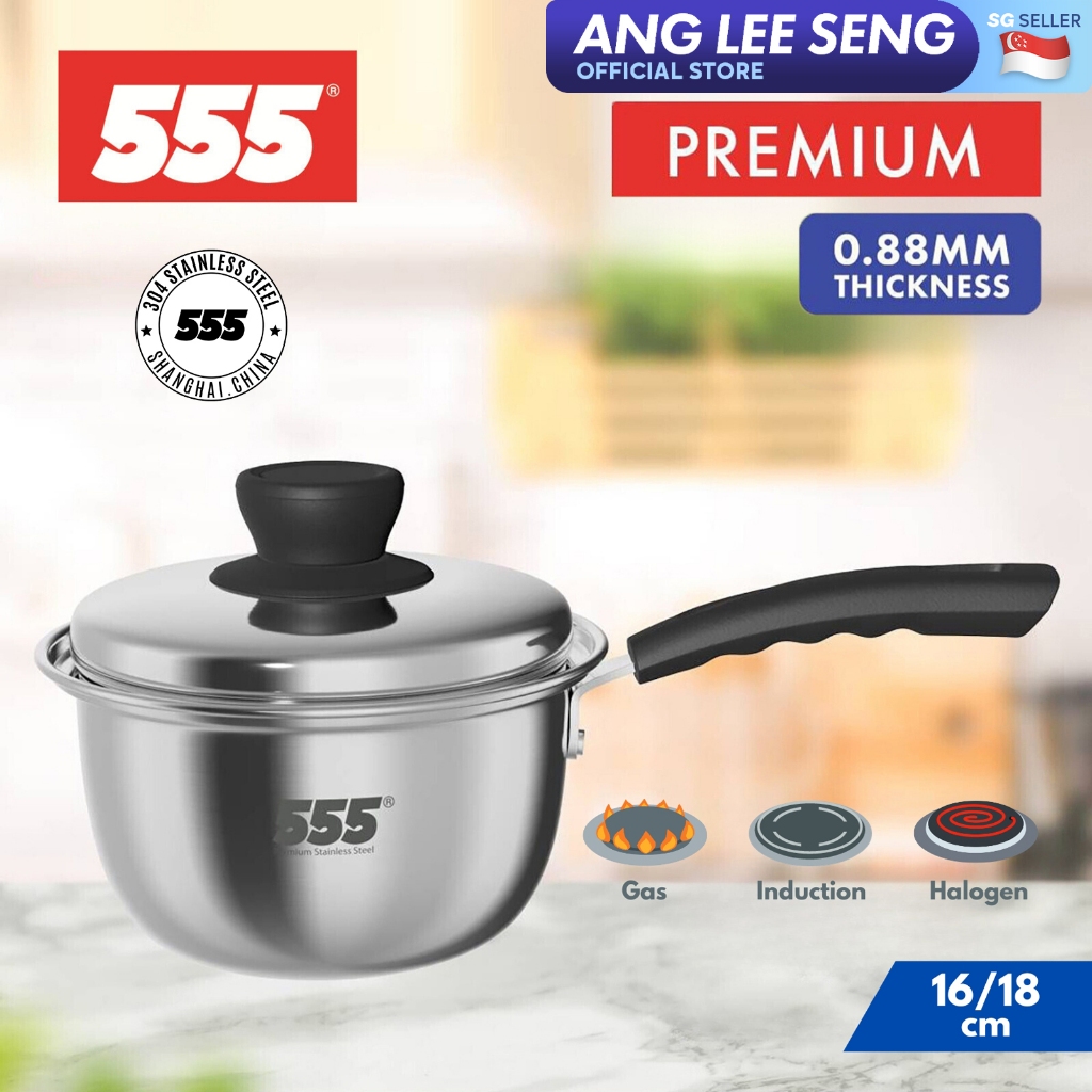 555 Premium Stainless Steel Saucepan 304 Stainless Steel 0.88mm