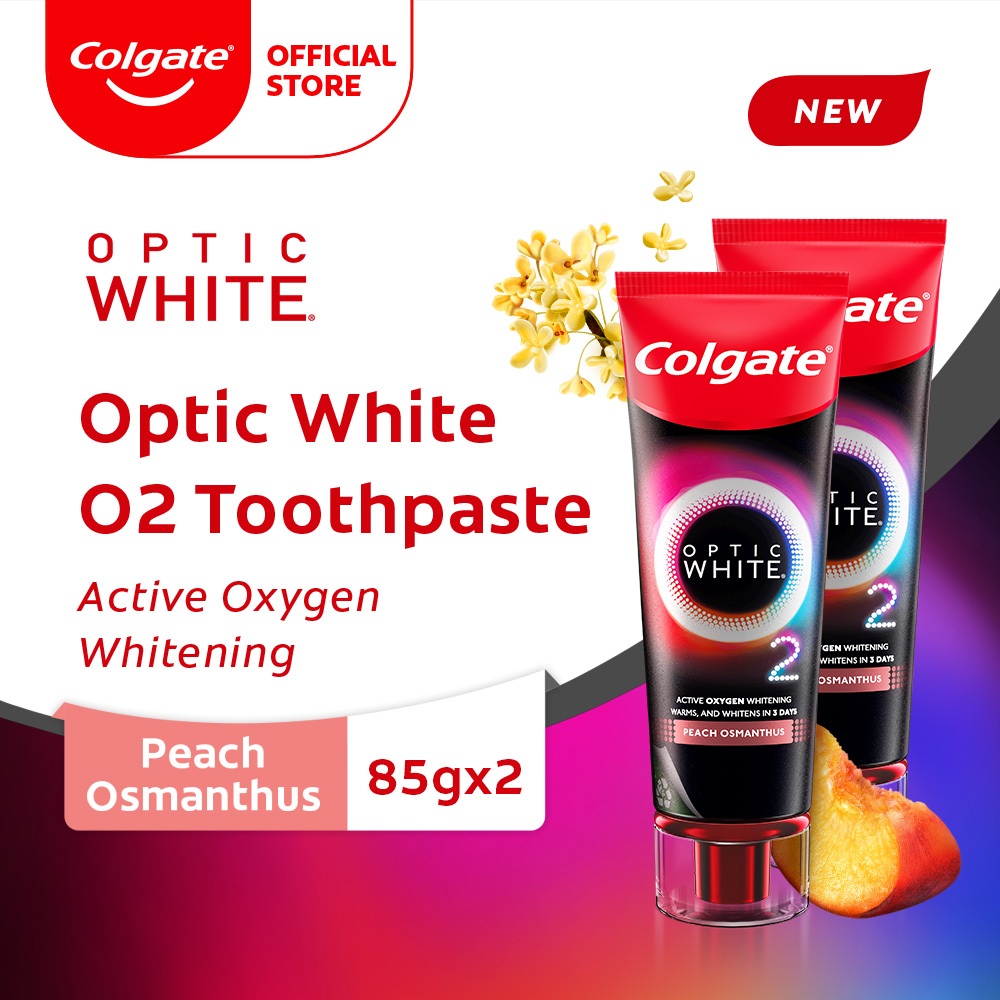 Colgate Optic White O2 Peach Osmanthus 85G [Bundle 2] Value pack ...