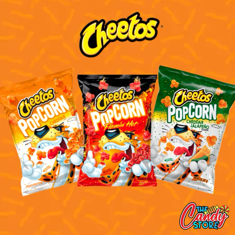 CHEETOS Popcorn flavours cheddar, flaming hot , jalapeños US 🇺🇸