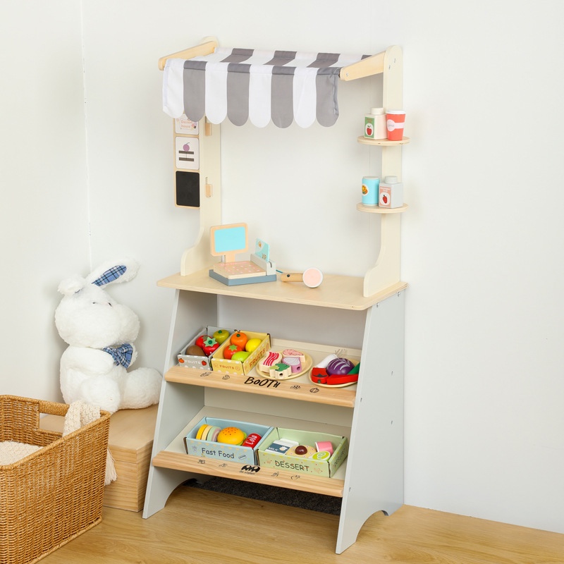 🌟 LOCAL STOCK 🌟 Grey Stripe Supermarket Booth Fruits Stand Food