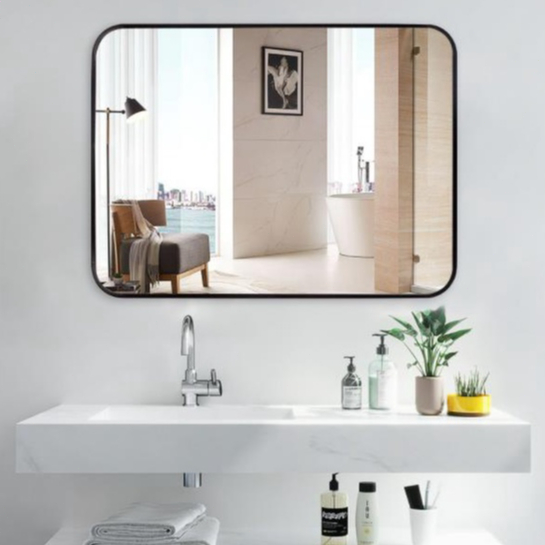 HMH Square Bathroom Mirror Back Can Be Hung Horizontally Or Vertically