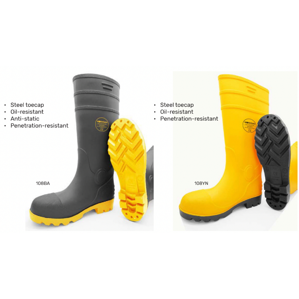WORKSafe PVC Vulcan Boots with Steel Toecap Waterproof Anti Slip Safety Boot Seamless PVC Rainboots Outdoor Work Boots Shopee Singapore