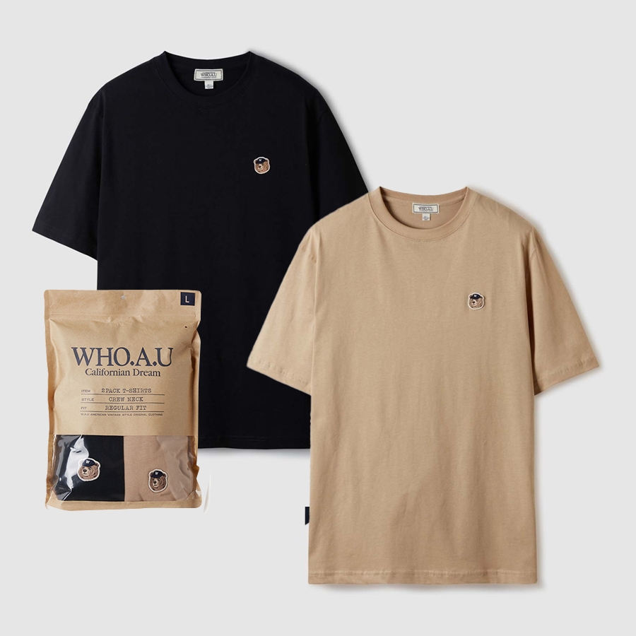 【WHO.A.U】Steve PK T WHO.A.U] Steve 2PACK Patch T-shirt | WHRAE2593U | Shopee