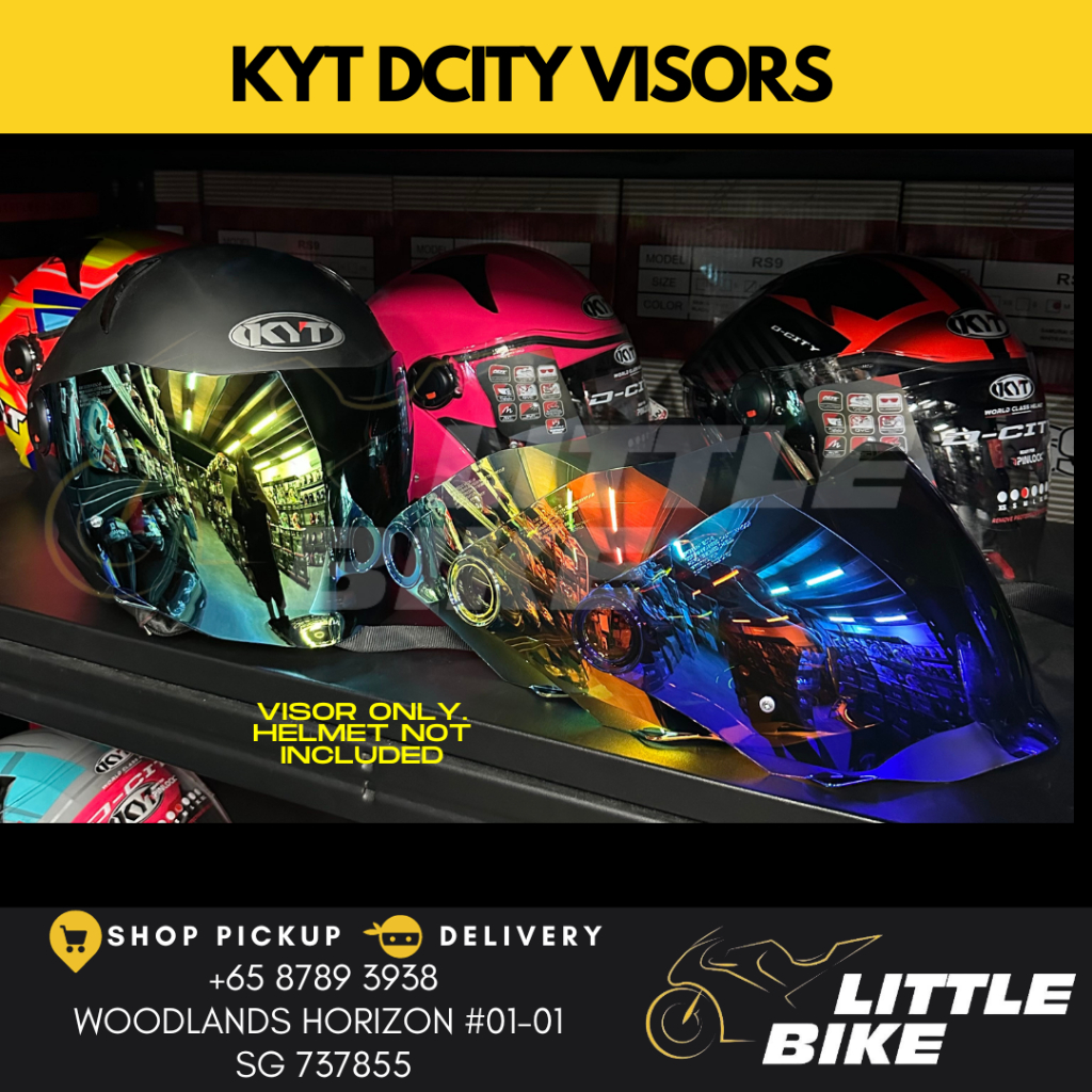 [SG SELLER] KYT D-City smoke iridium clear visor open face motorcycle ...