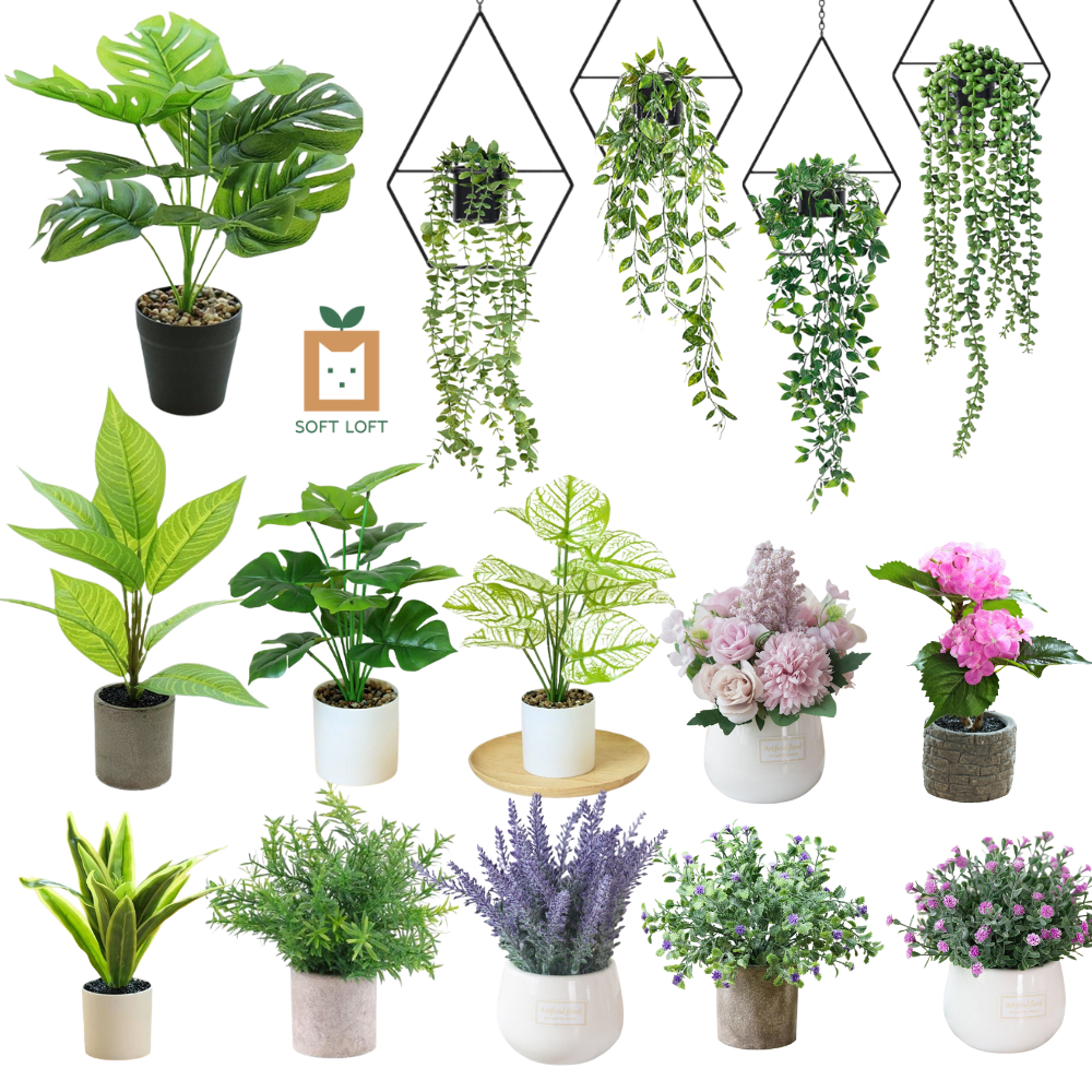 Artificial Hanging Plants Small Fake Potted Plants for Indoor Outdoor