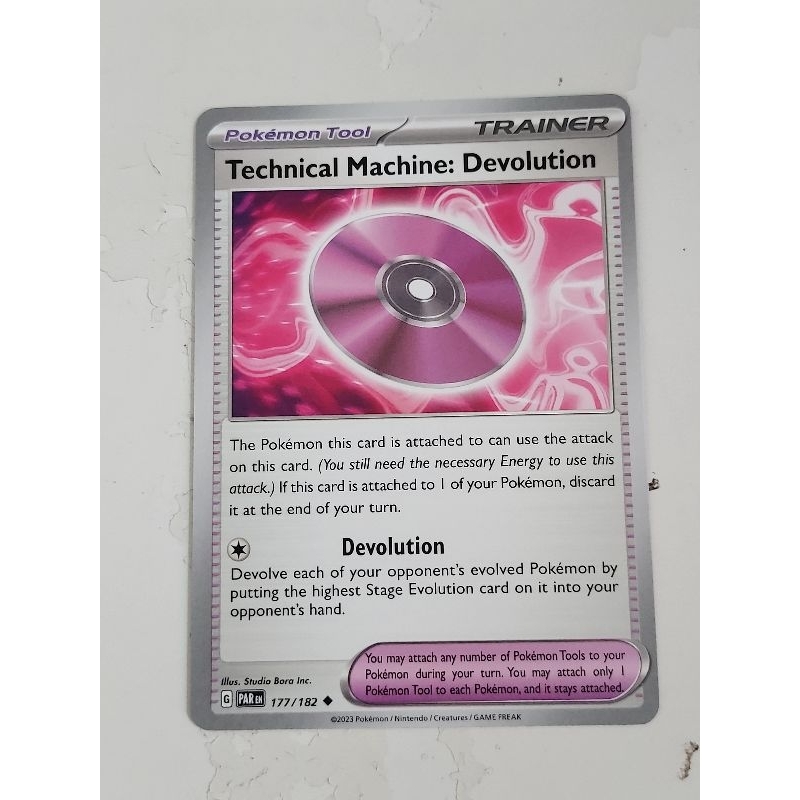 Pokemon technical machine devolution trainer item paradox rift card ...