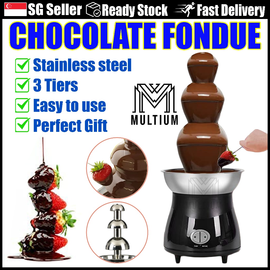 Chocolate Fondue Black 3 Tiers lChocolate Fountain Machine Party ...