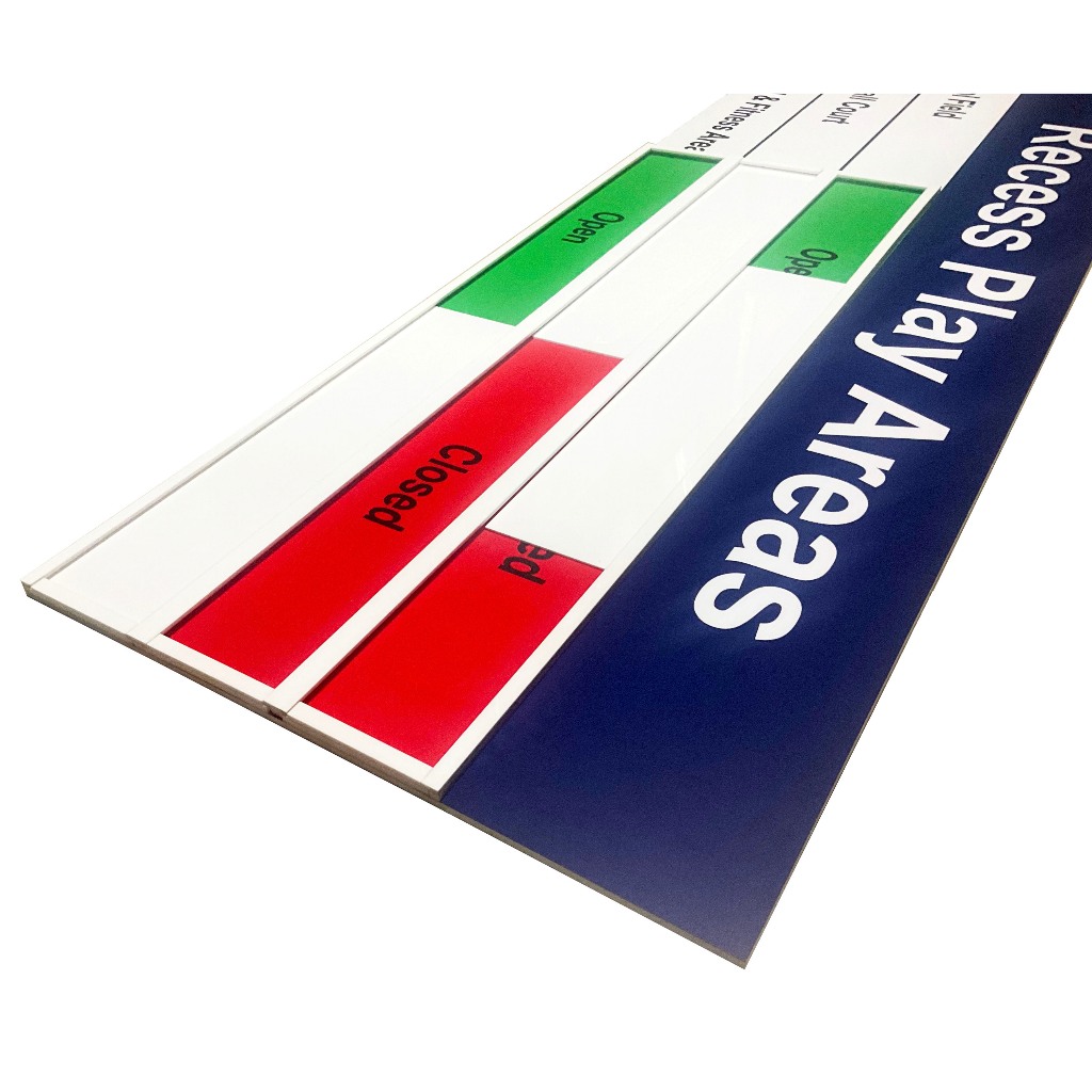 RECESS PLAY AREA SLIDING OPEN/CLOSED SIGN/SIGNAGE | GUIDE SIGN, NOTICE ...