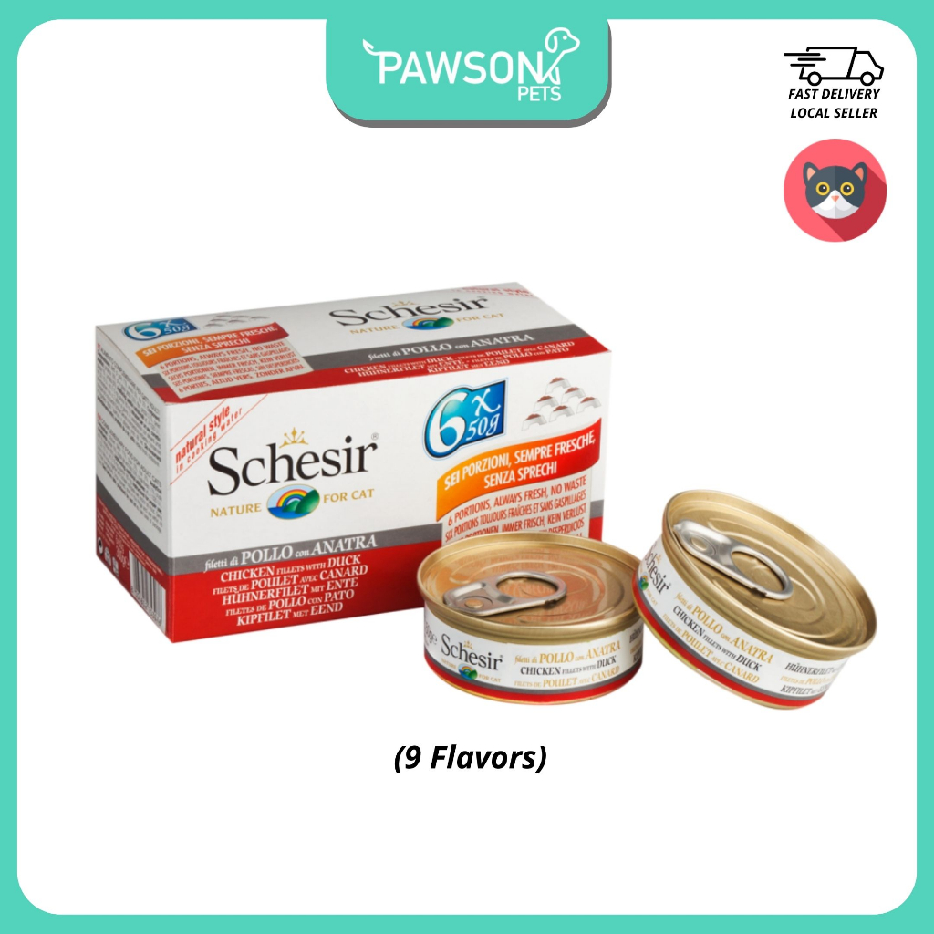 Schesir Cat Wet Canned Food Multipack (6 cans x 50g) (9 Flavors ...