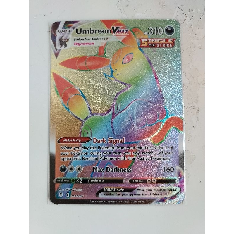 Pokemon umbreon vmax hyper rare rainbow evolving skies card | Shopee ...