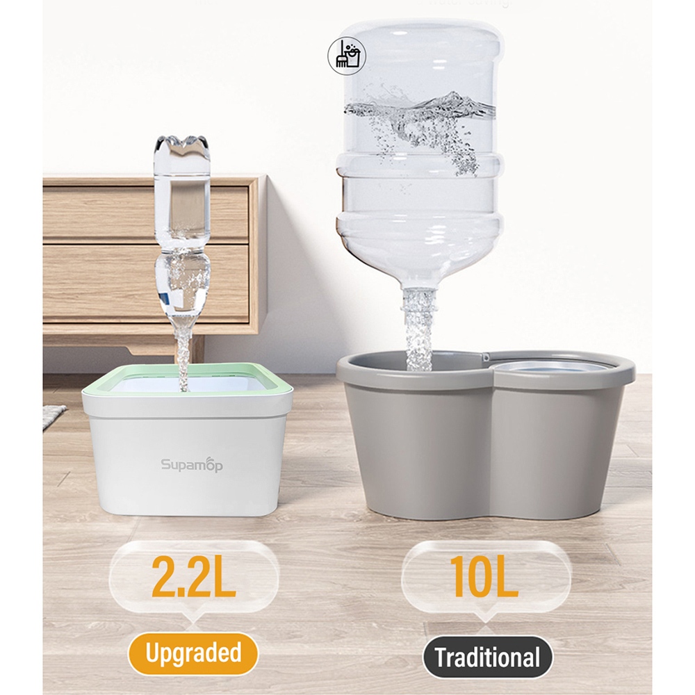 Supamop F104 Extremely Clean Spin Mop Set Clean and Dirty Water ...