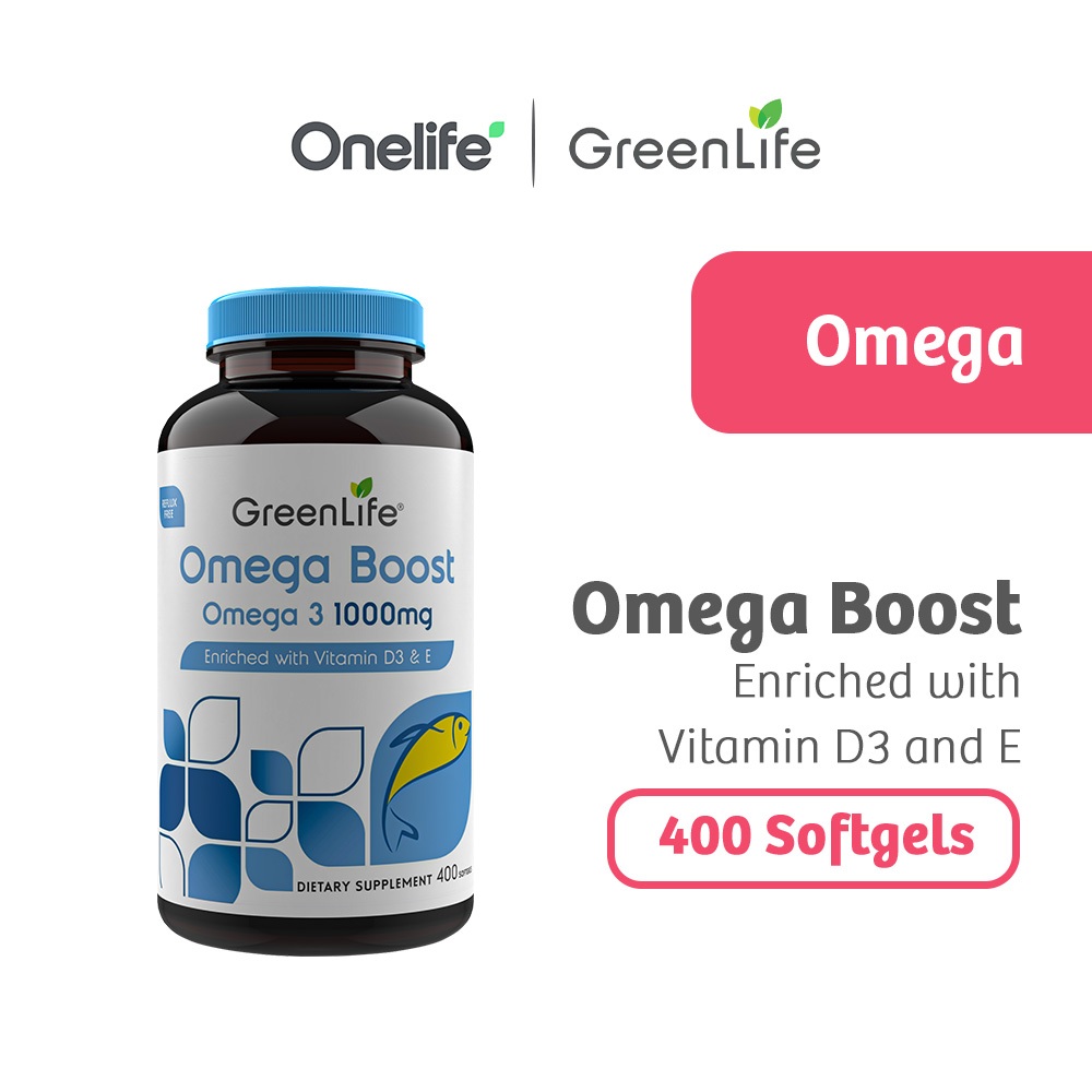 GreenLife Omega Boost Omega 3 1000mg 400 softgels For Healthy Heart