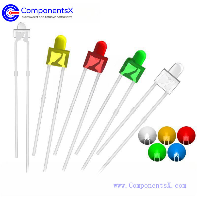 2mm Small round head color square indicator light LED light emitting ...