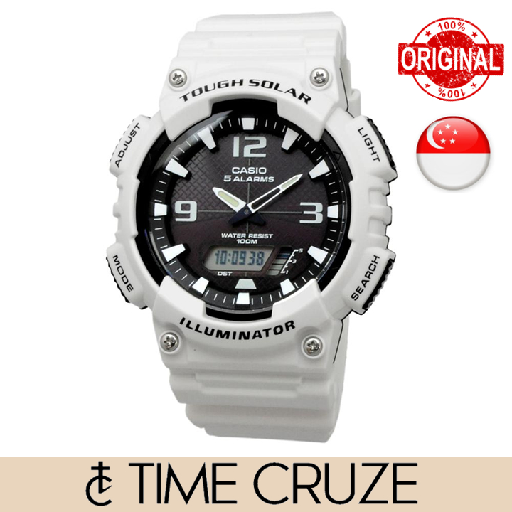 [Time Cruze] Casio AQS810 Tough Solar World Time Neobrite White Sports