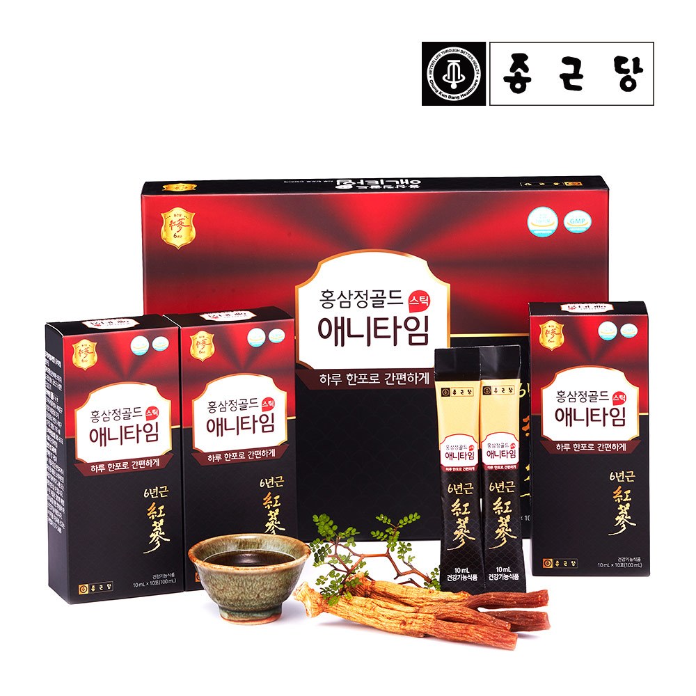 Chong Kun Dang Red Ginseng Gold Anytime Stick 6 Years Old Best Immunity 10ml X 30 Sticks