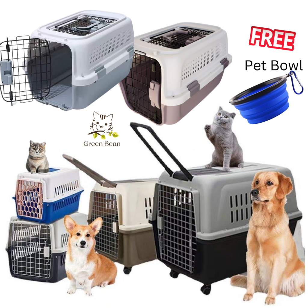 [SG STOCK] Pet Travel Carrier Dogs Cats Kitten Hard Sided Carrier Crate