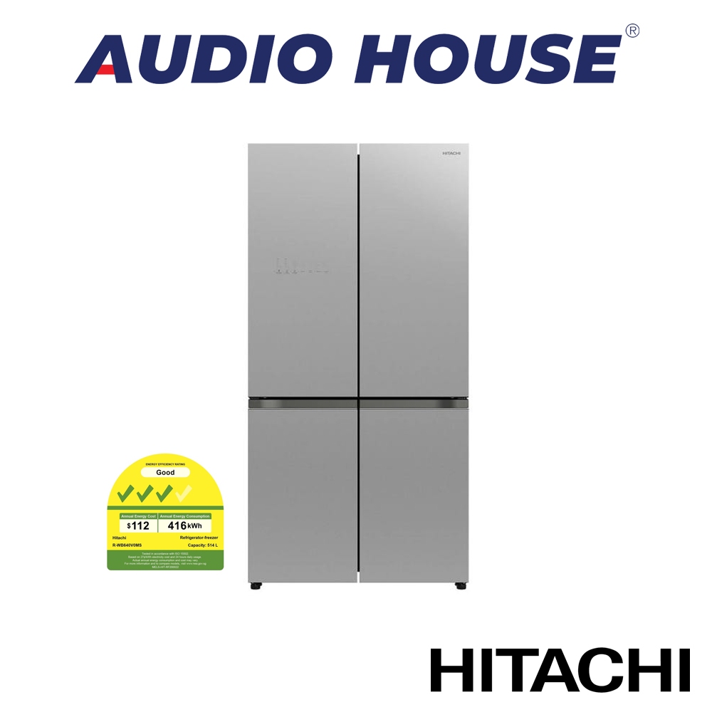 HITACHI RWB640V0MSGS 569L 4 DOOR FRENCH BOTTOM FREEZER FRIDGE COLOUR