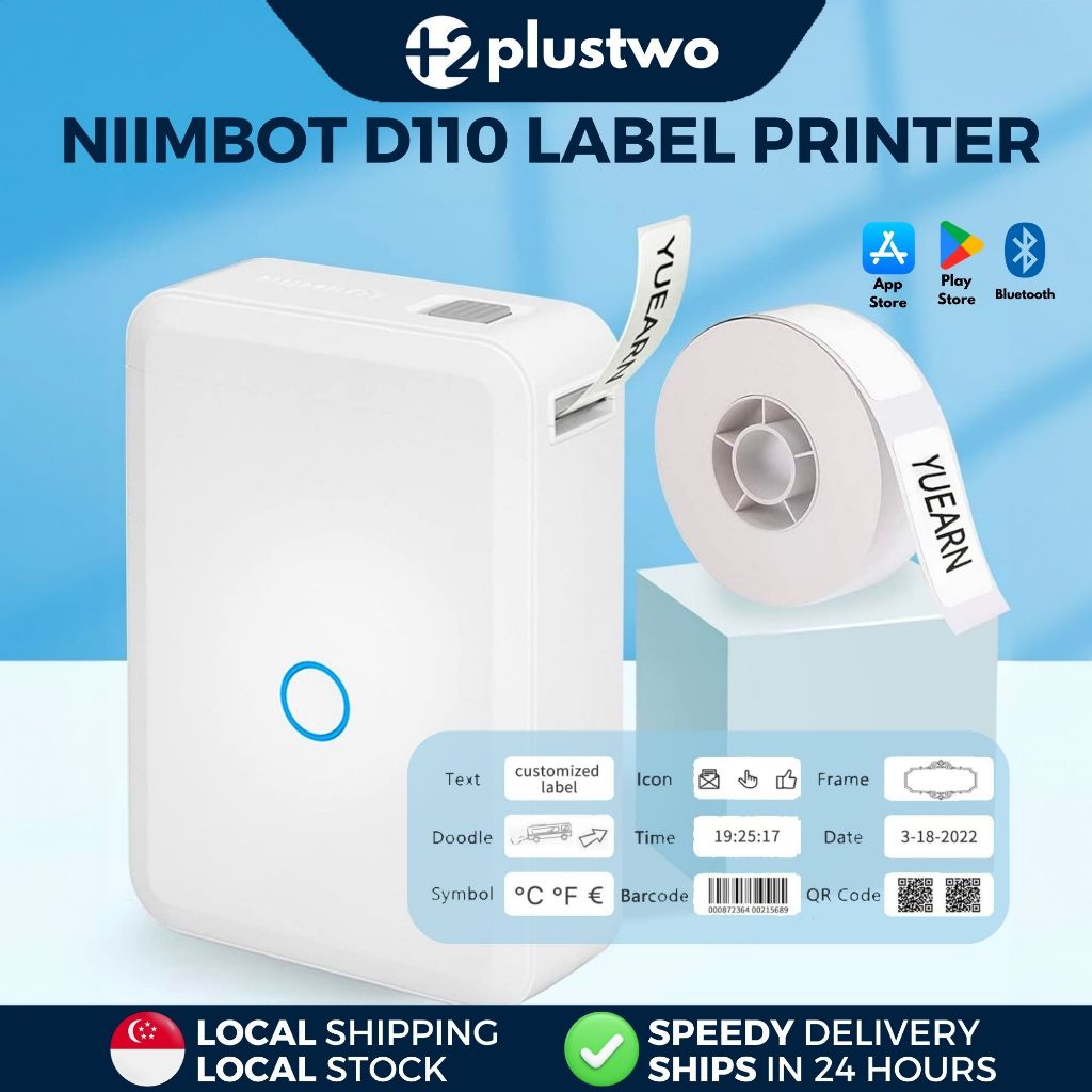 SG📦 NiiMbot D110 Label Printer, Inkless Portable Wireless Bluetooth
