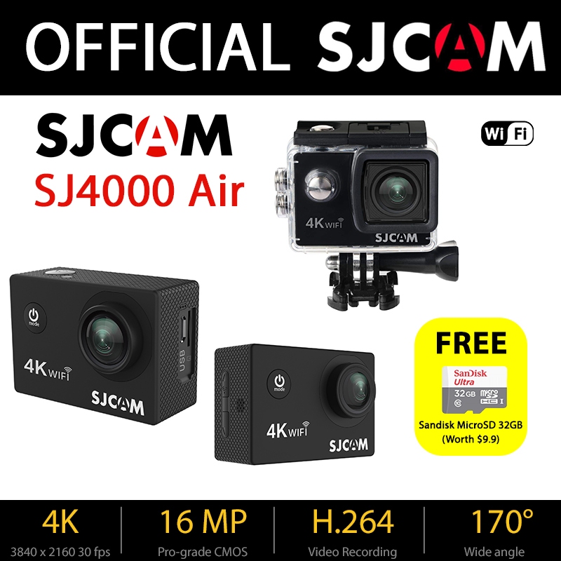 SJCAM SJ4000 Air/SJ4000 DUAL 16MP 4K Full HD WiFi Waterproof Action ...