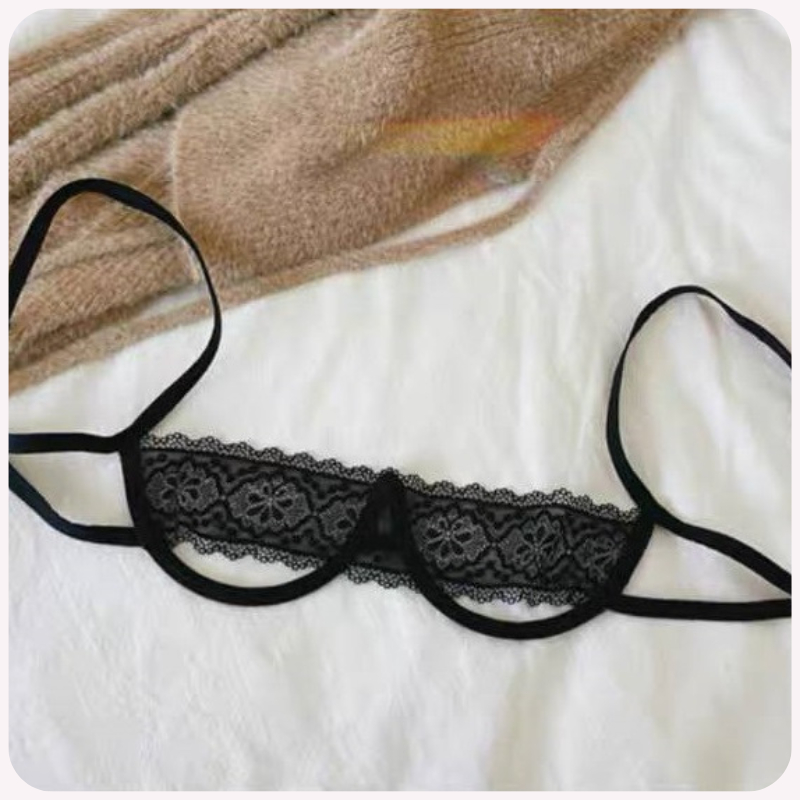 [SG Stock] Two Piece See Through Lace Bra and Gstring Cupless Lingerie ...