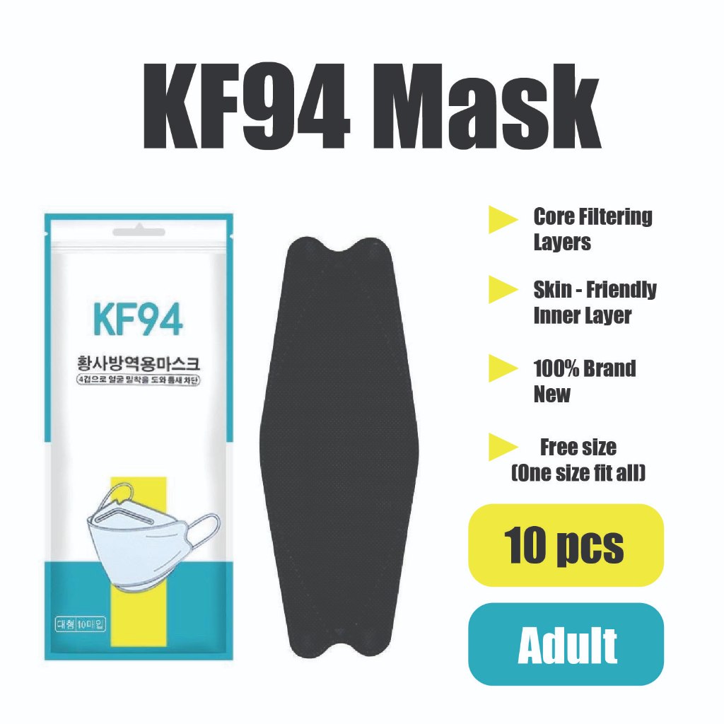 50/100Pcs KF94 Mask 10 Pcs Per Packet Breathable Comfortable
