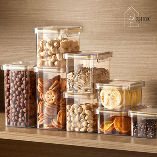 Cereal Container with Lid Food Storage Containers Plastic Clear Round Food  Saver Airtight Watertight Cereal Keeper for Snacks Flour Rice Grain Sugar  Nuts Beans - China Clear Food Container and Airtight Food