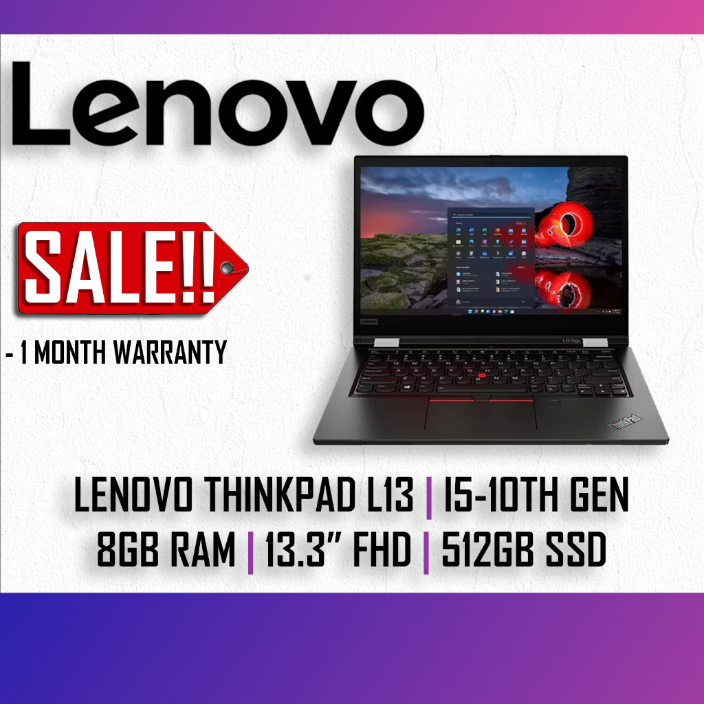 Lenovo Thinkpad L13 | Intel i5-10th Gen | 8GB RAM | 512GB SSD | 13.3