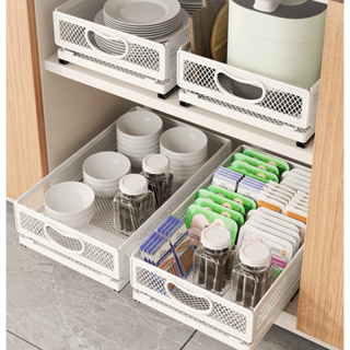 Kitchen Dish Storage Rack Cabinet Built-in Homemade Drawer-style Pull  Basket For Bowls And Plates Drainage Shelf