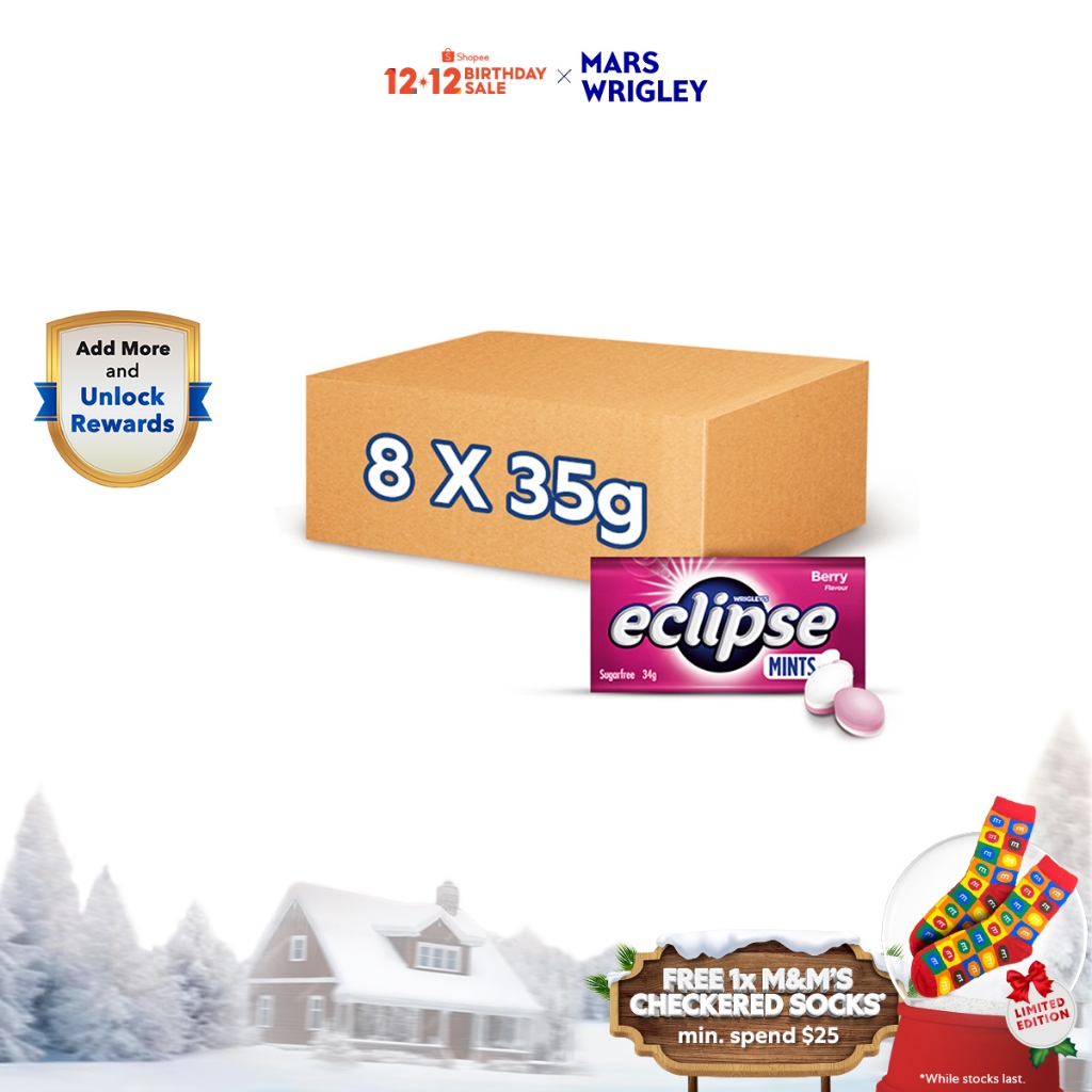 Eclipse Berry Bundle 35g x 8 Mints / Intense Freshness / Gift Shopee