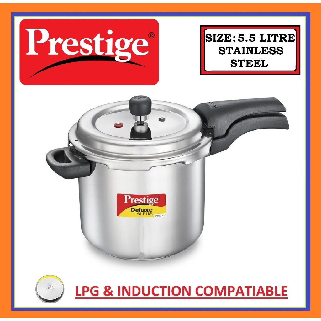 Prestige Svachh Pressure Cooker 5.5 Liter Silver