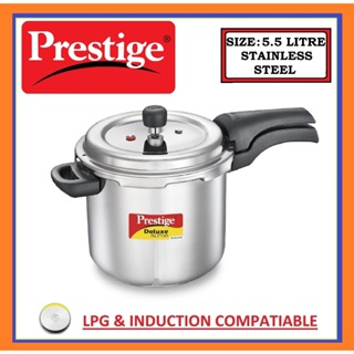 Prestige 4L Alpha Deluxe Induction Base Stainless Steel Pressure Cooker 4.0-liter