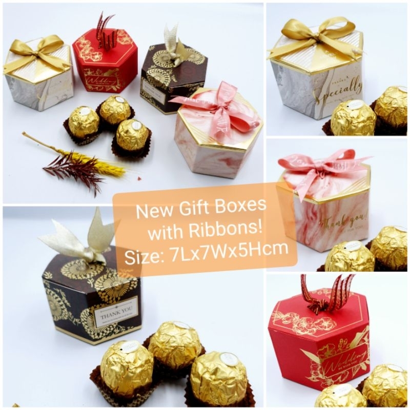 New Beautiful Gift Box with Ribbons Set of 5pc! | Shopee Singapore
