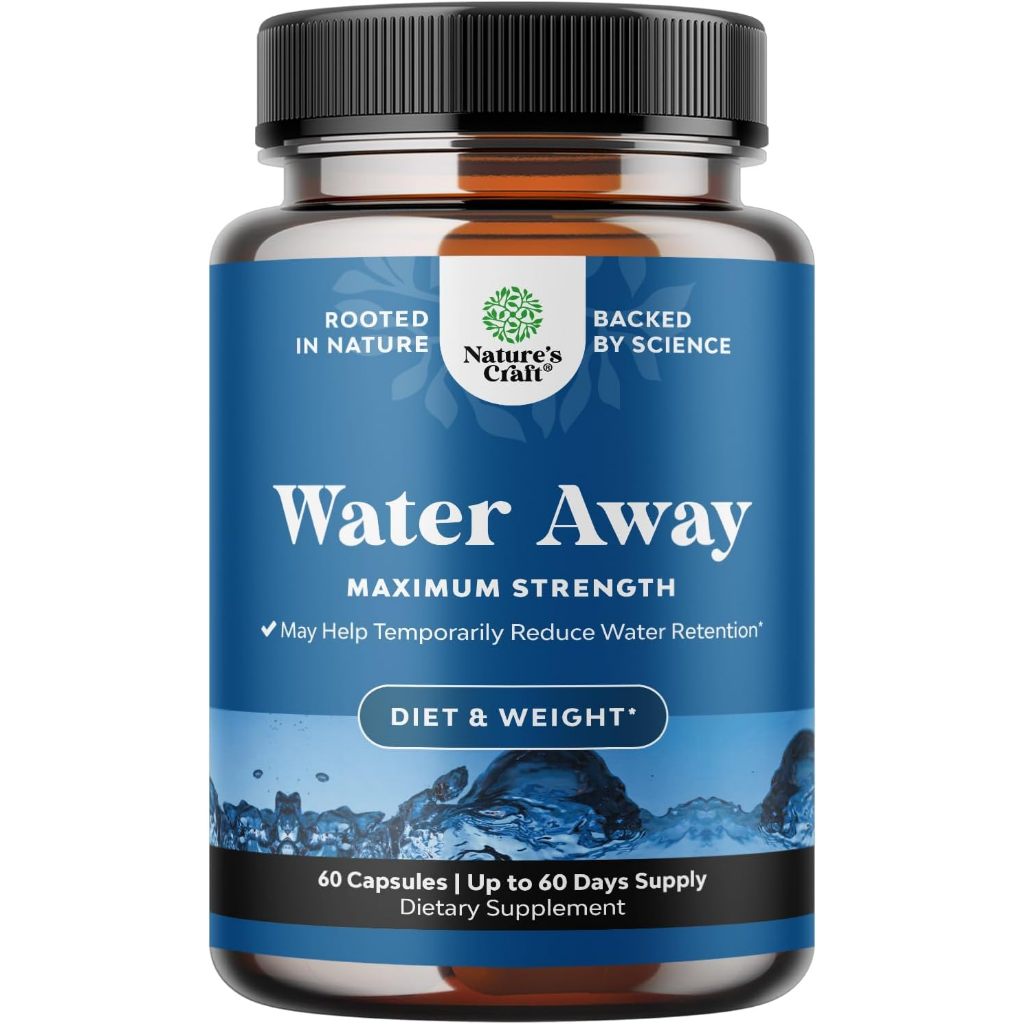 Natural Diuretic Water Away 60 Capsules Pills Vitamin B6 Potassium