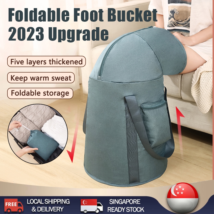 【READY STOCK】Foldable Foot Bath Bucket Travel Size Portable Foot Spa