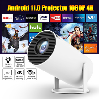 HY300 Mini Projector 4K Android 11 WIFI6 BT5.0 1080P 1280*720P Home Theater  TV Screen Projecteur Outdoor Portable Beam Projetor - AliExpress