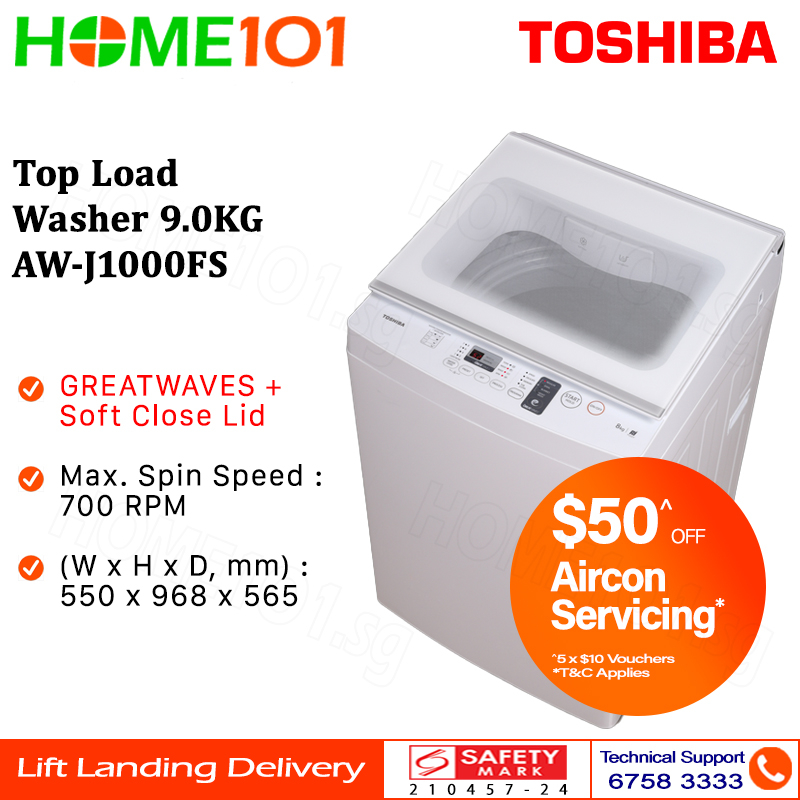 Toshiba Top Load Washing Machine 9.0KG AWJ1000FS Shopee Singapore