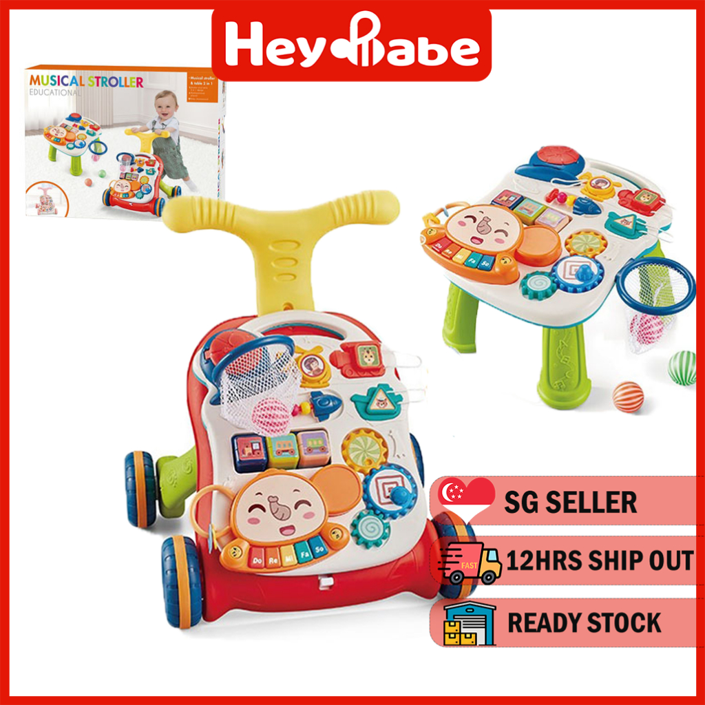 3 IN 1 Multi functional Music Walker for baby activity table for kids. education Toddler toys. Shopee Singapore