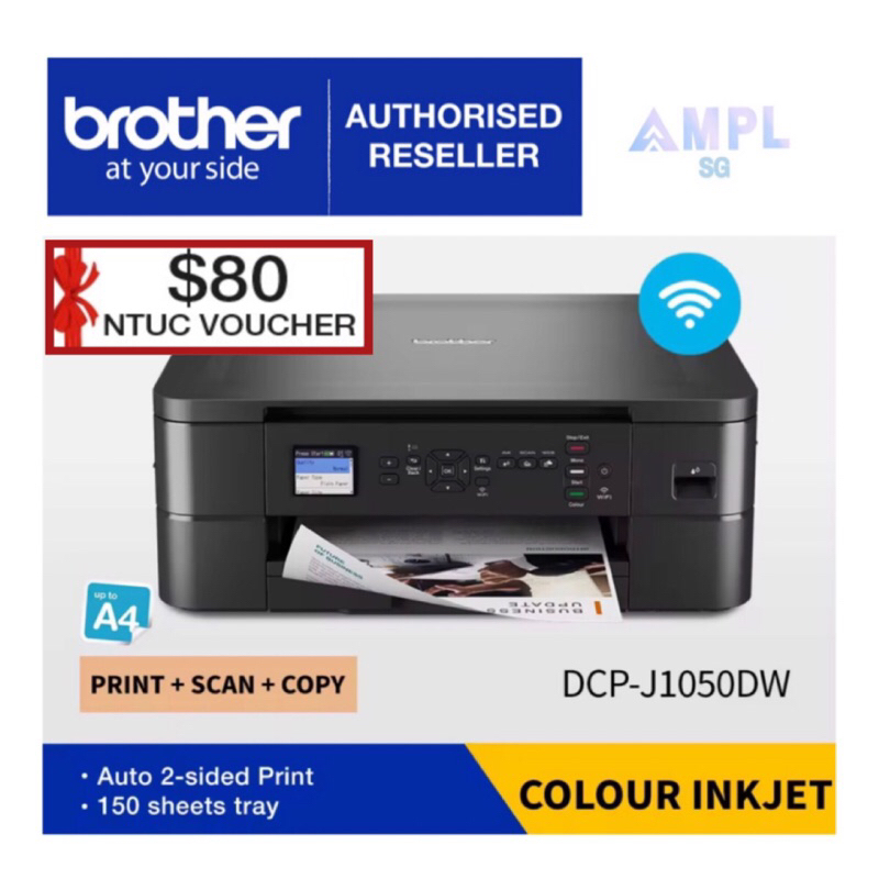 Brother DCPJ1050DW Inkjet Printer Print Scan Copy Wireless