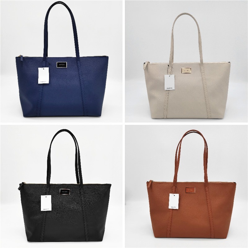 MANGO MNG Classic Shoulder Tote Bag (Black, Blue, Camel, Nude) *premium ...