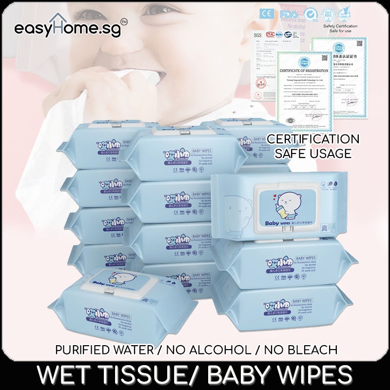 Easyhome.sg Wet Wipes 80PCS Cap Closing / Baby Wipe / Wet Tissue