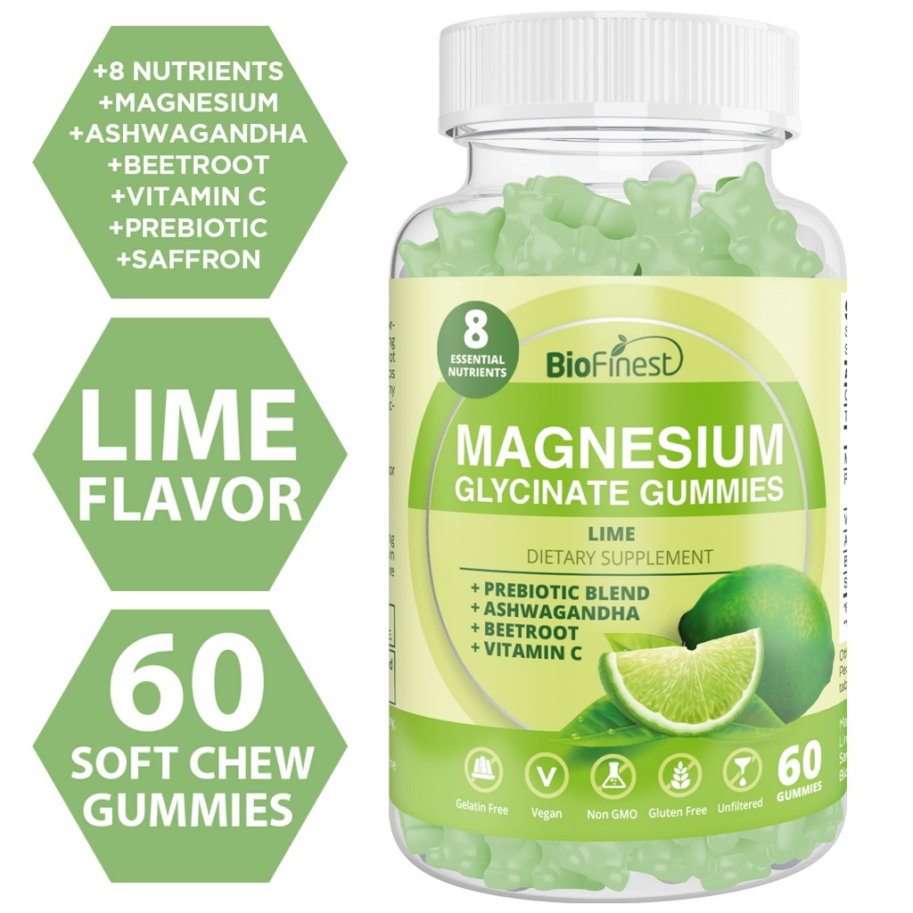 Biofinest Magnesium Glycinate Gummy Supplement Vitamin C Ashwagandha