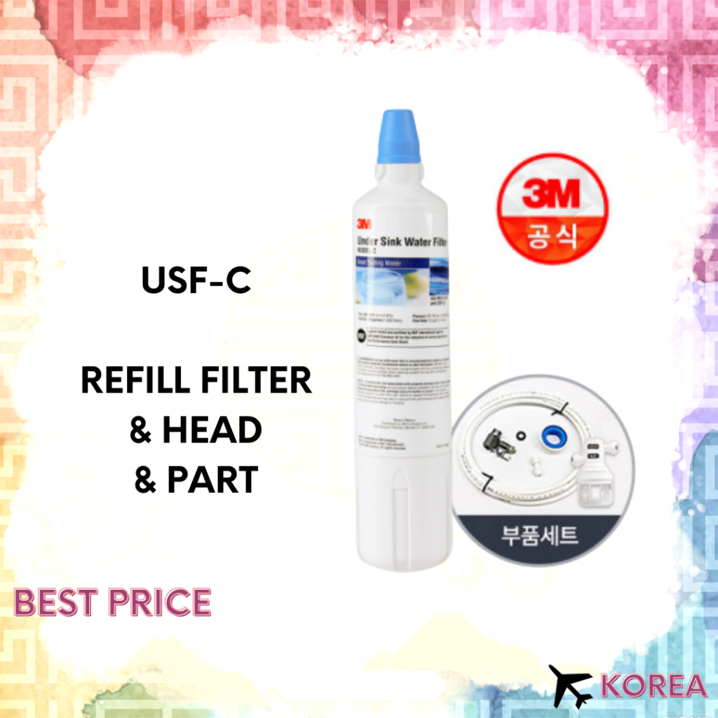 3M Undersink Water Purifier USF-C Replacement Refill Filter & Head ...